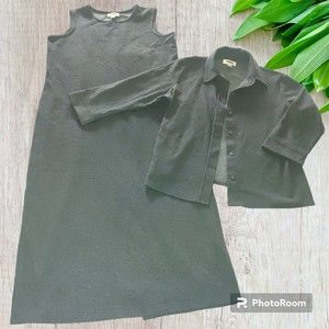 Talbots Gray Sleeveless Maxi Dress & Matching Jacket Size Medium Modest…